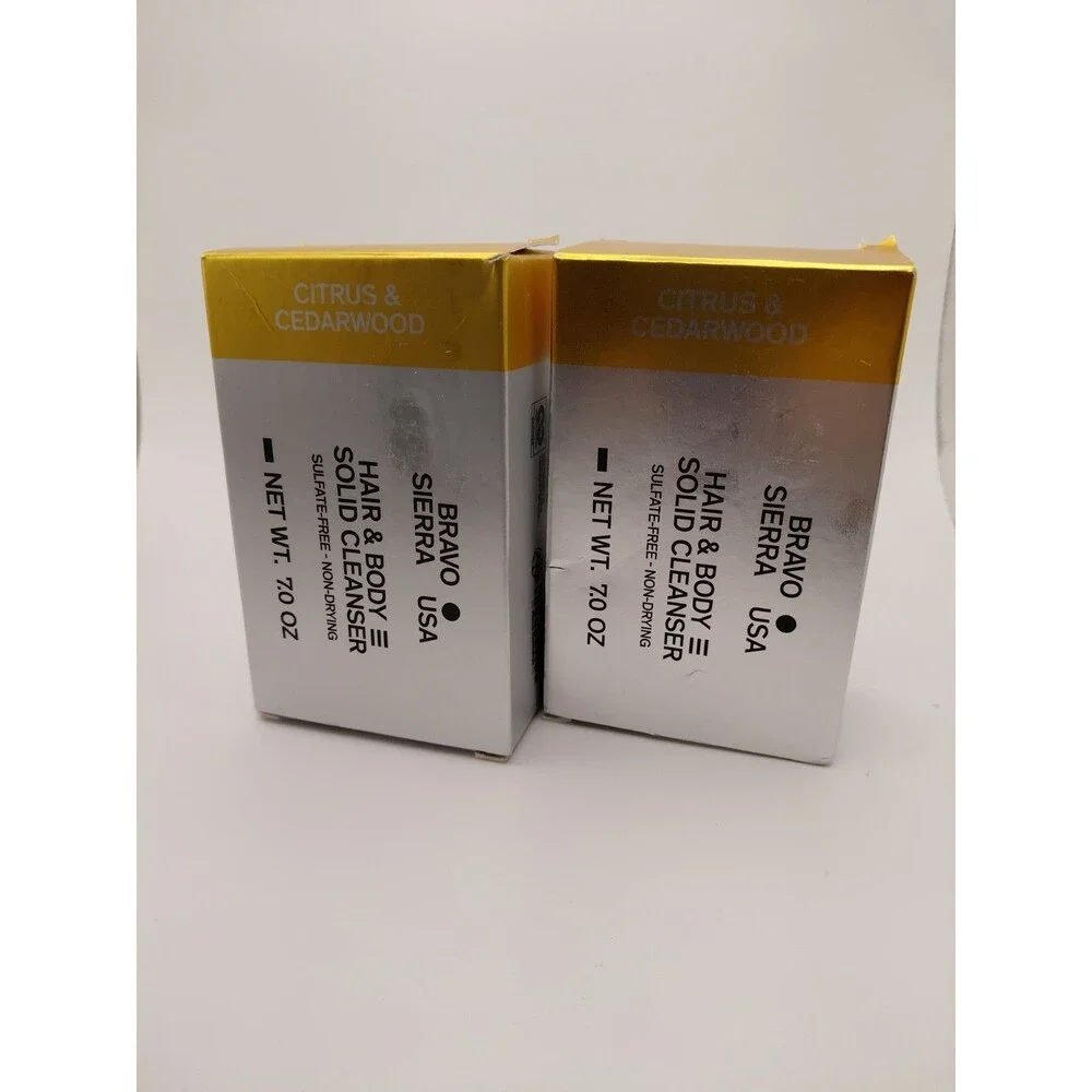 Bravo Sierra Men Body & Hair Soap Bar 2-Pack All-in-One Shampoo Citrus Cedarwood